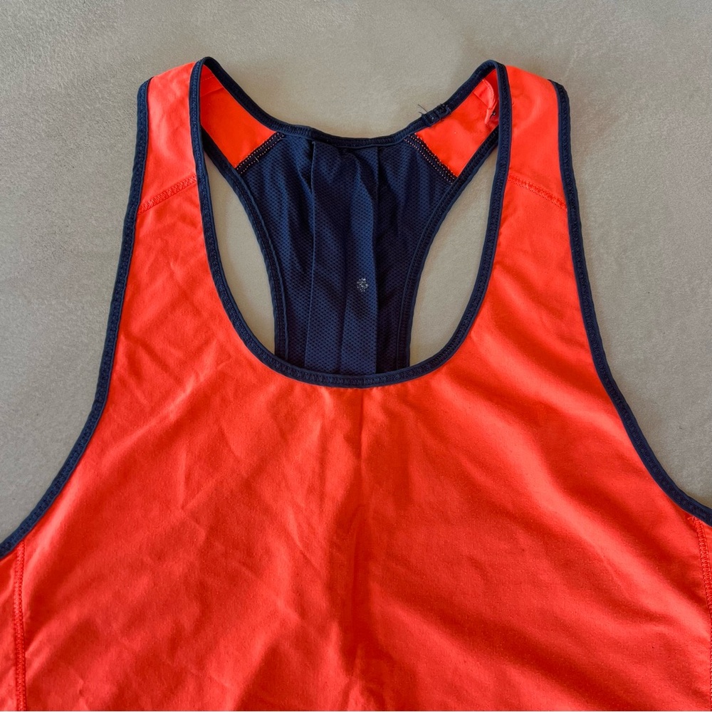 LULULEMON Pump It Up Singlet Mesh Back Racer back tank,‎ Navy & Bright Orange, 6 - Picture 3 of 14